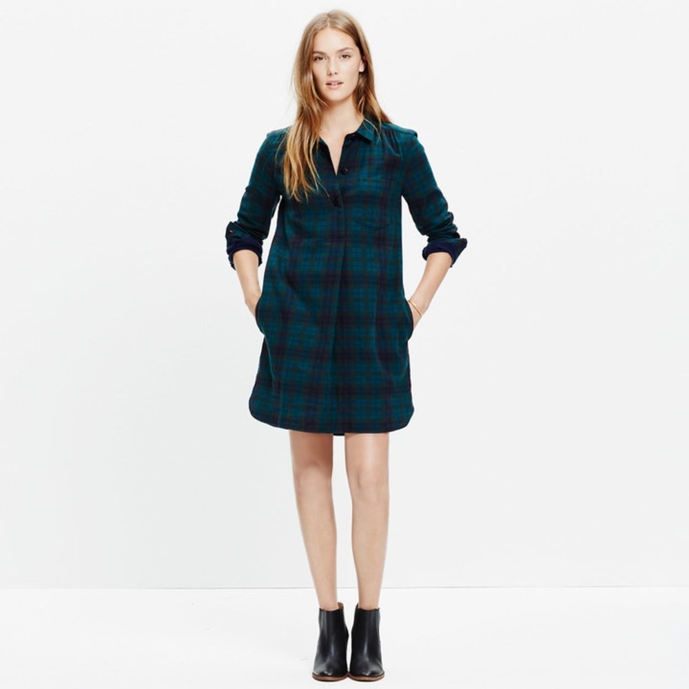 Madewell Latitude Shirtdress in Alma Plaid